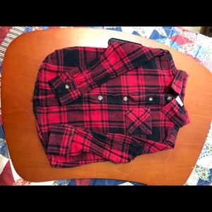 Toddler boy flannel button down shirt